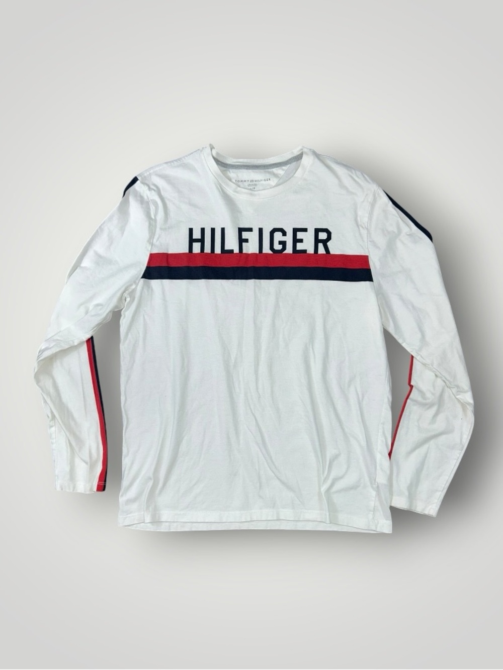 Tommy Hilfiger White Tee with Printed Neck Logo